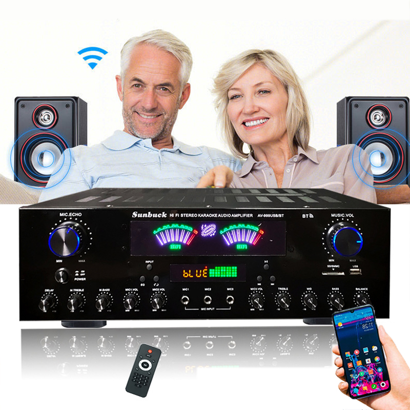 Home Cinema Yamaha - HiFi-Digital-Bluetooth-Verstärker, dynamischer Bildschirm, Stereo-Sound-Verstärker für Zuhause,