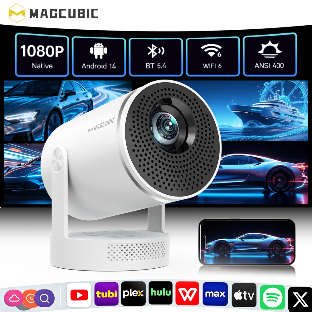 Home Cinema Led Projector - Magcubic Android 14 Native 1080P 8K