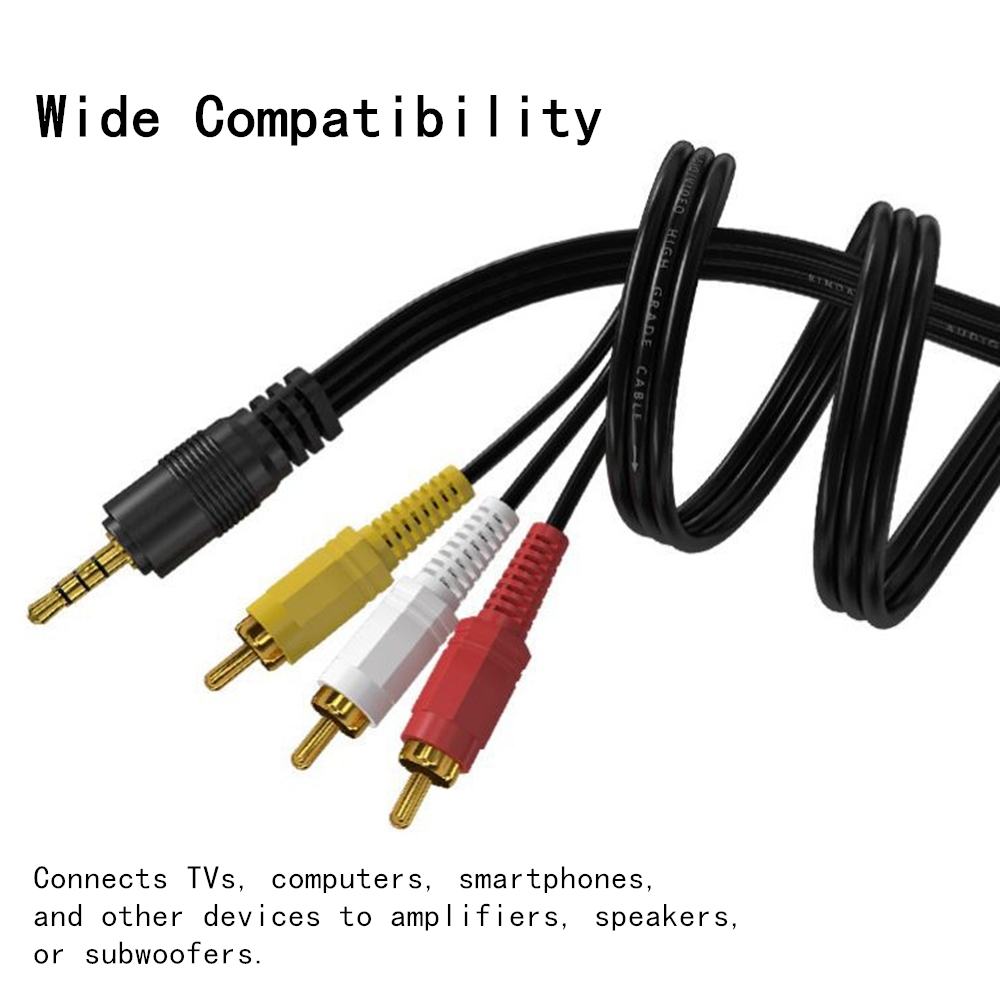 Klipsch Home Cinema - 3,5 mm auf 3 Cinch-Audio-Video-Kabel, vergoldetes