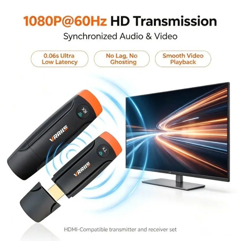 Home Cinema Tv Screen - Kabelloser HDMI-kompatibler Heimkino-Adapter, 1080P 60Hz Bildschirmübertragung,