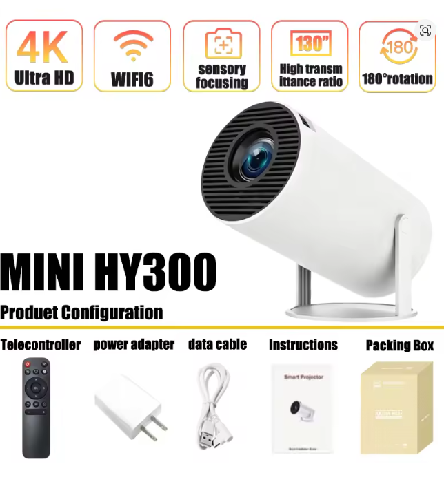 Home Cinema Pc - Mini HY300 Tragbarer Projektor Android 11