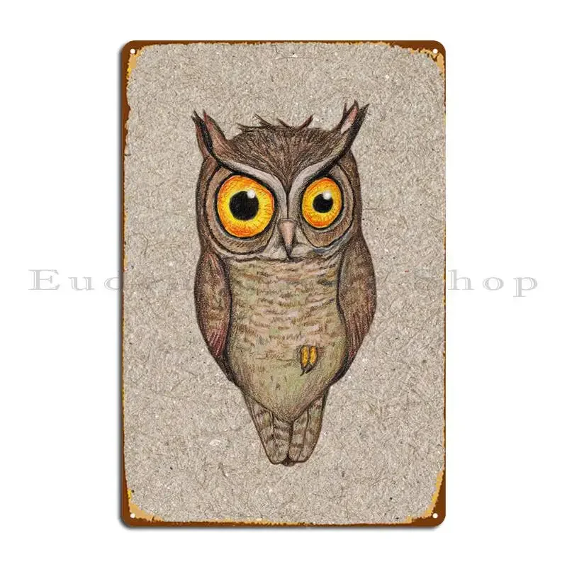 Home Cinema Design - Metallschild mit Aufdruck „Great Horned Owl“