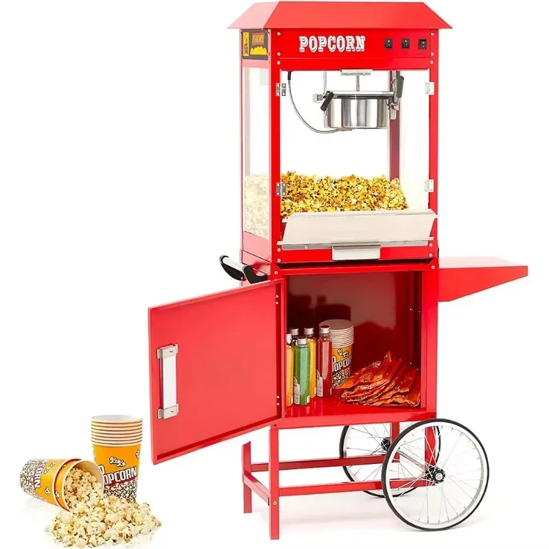 Popcorn Machine Home - Edelstahl-Popcornmaschine, mobil, 1400 Watt, elektrisch, mit