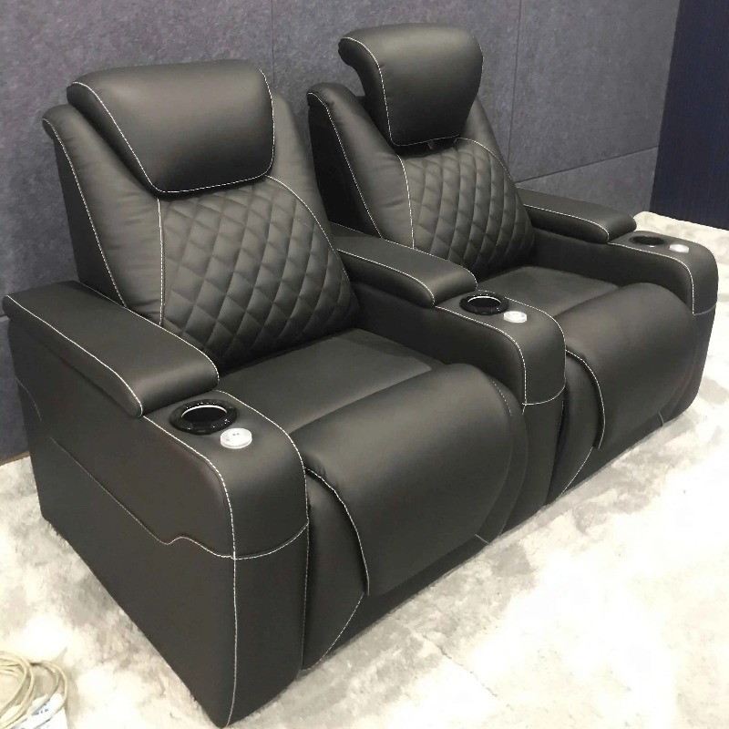 Home Cinema Design - Maßgefertigte Villen-Kinositzgruppen, Echtes Leder Diamant-Steppung Kino-Relaxsessel