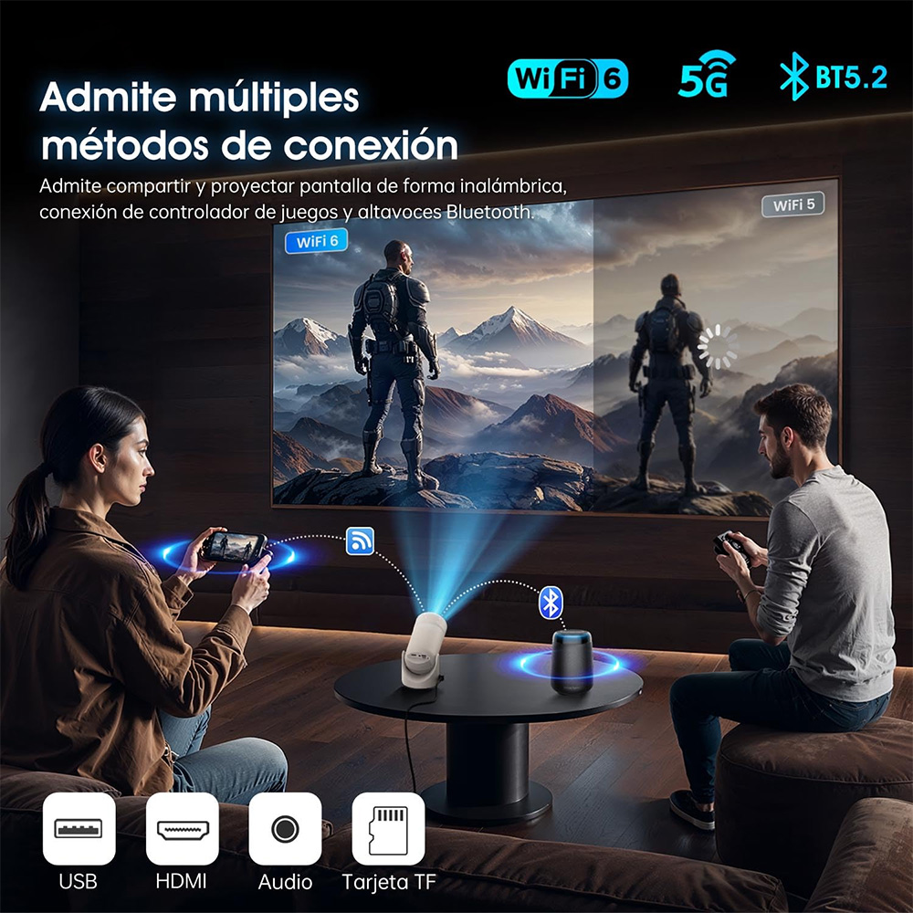 MRSVI Tragbarer Projektor, 4K  – Home Cinema Tv Screen Bewertung und Preis