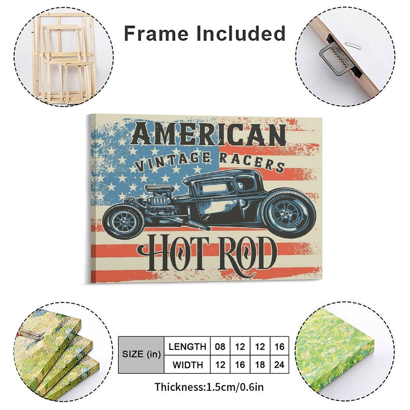 American Hot Rod Leinwandgemäl – Home Cinema Design Bewertung und Preis