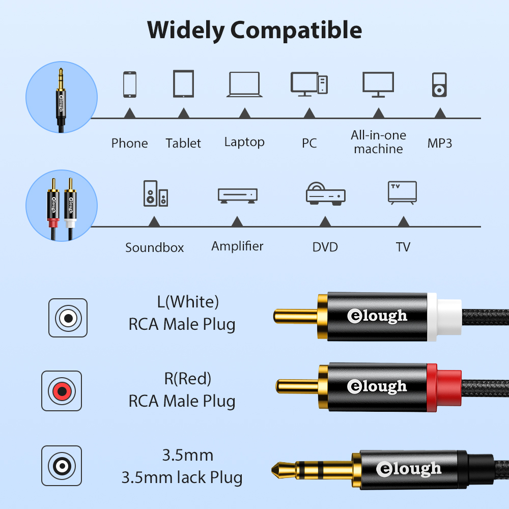 Elough RCA Kabel AUX RCA Lauts – Home Cinema Pc Bewertung und Preis