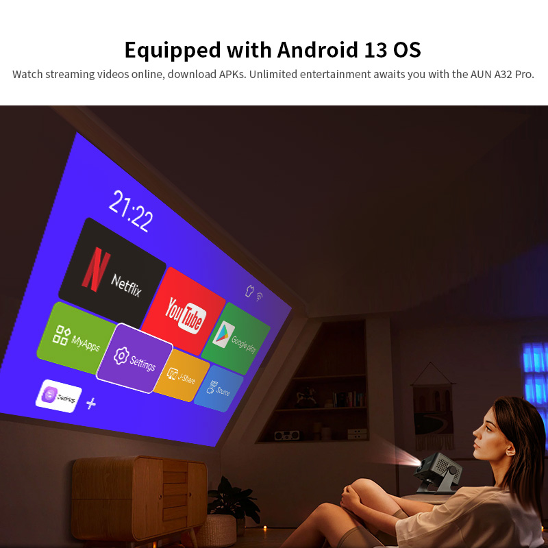 AUN Android Projektor A32 Pro  – Home Cinema Led Projector Bewertung und Preis