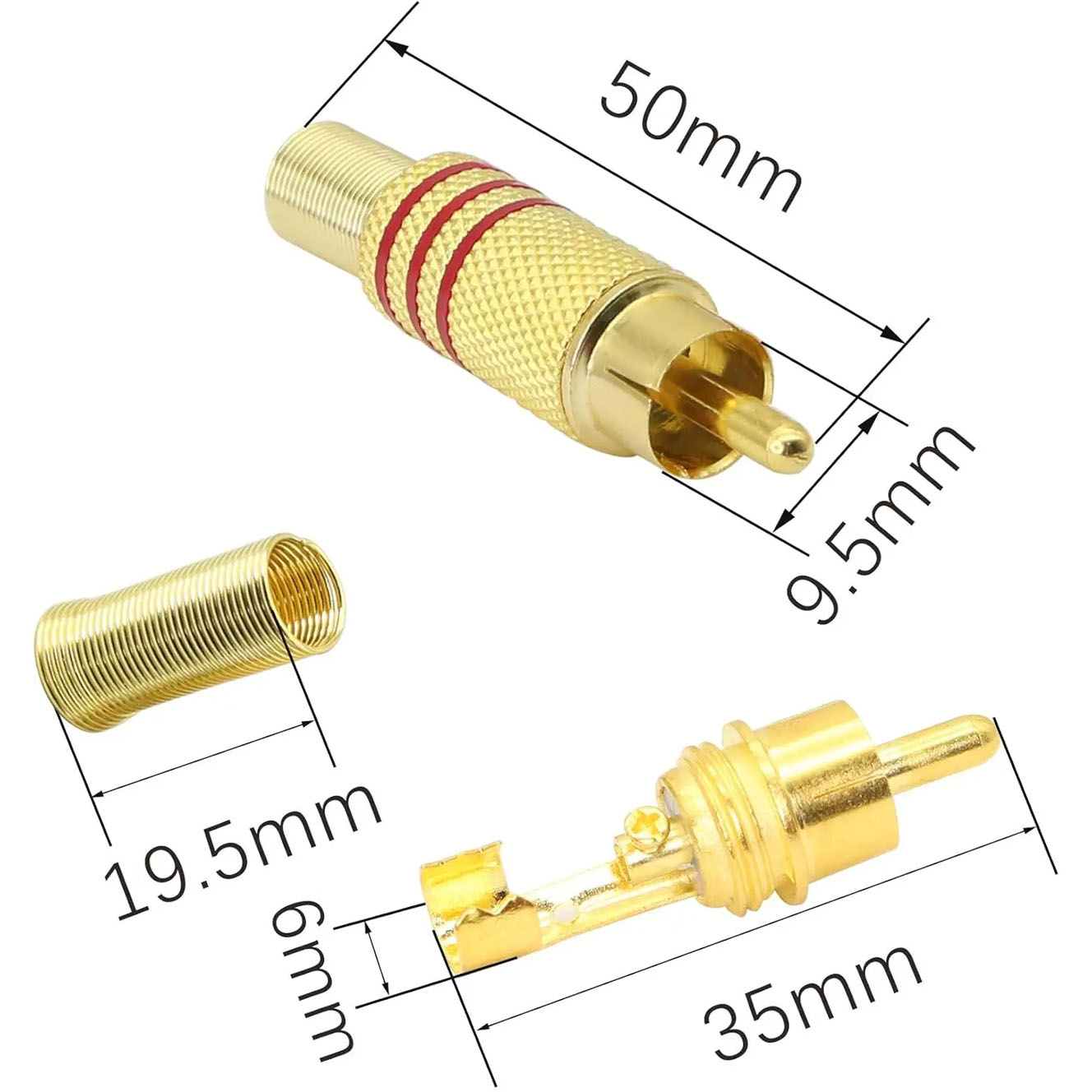 4 Stück RCA-Stecker Vergoldet  – Audio Home Cinema Bewertung und Preis