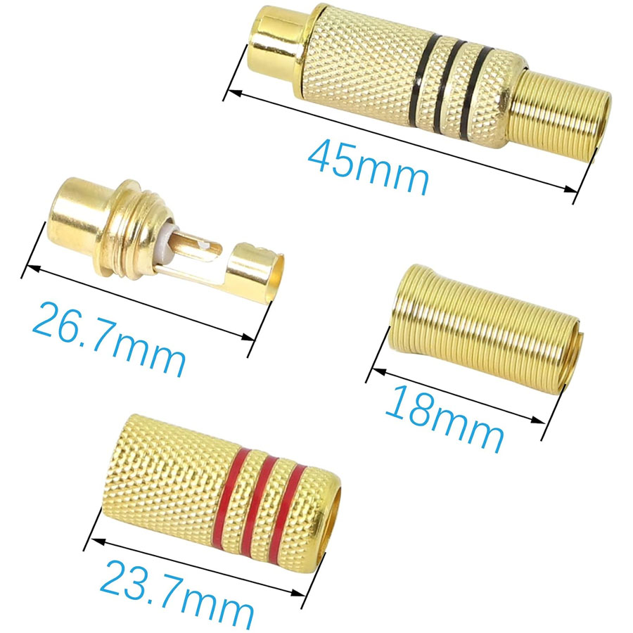 4 Stück RCA-Stecker Vergoldet  – Audio Home Cinema Bewertung und Preis